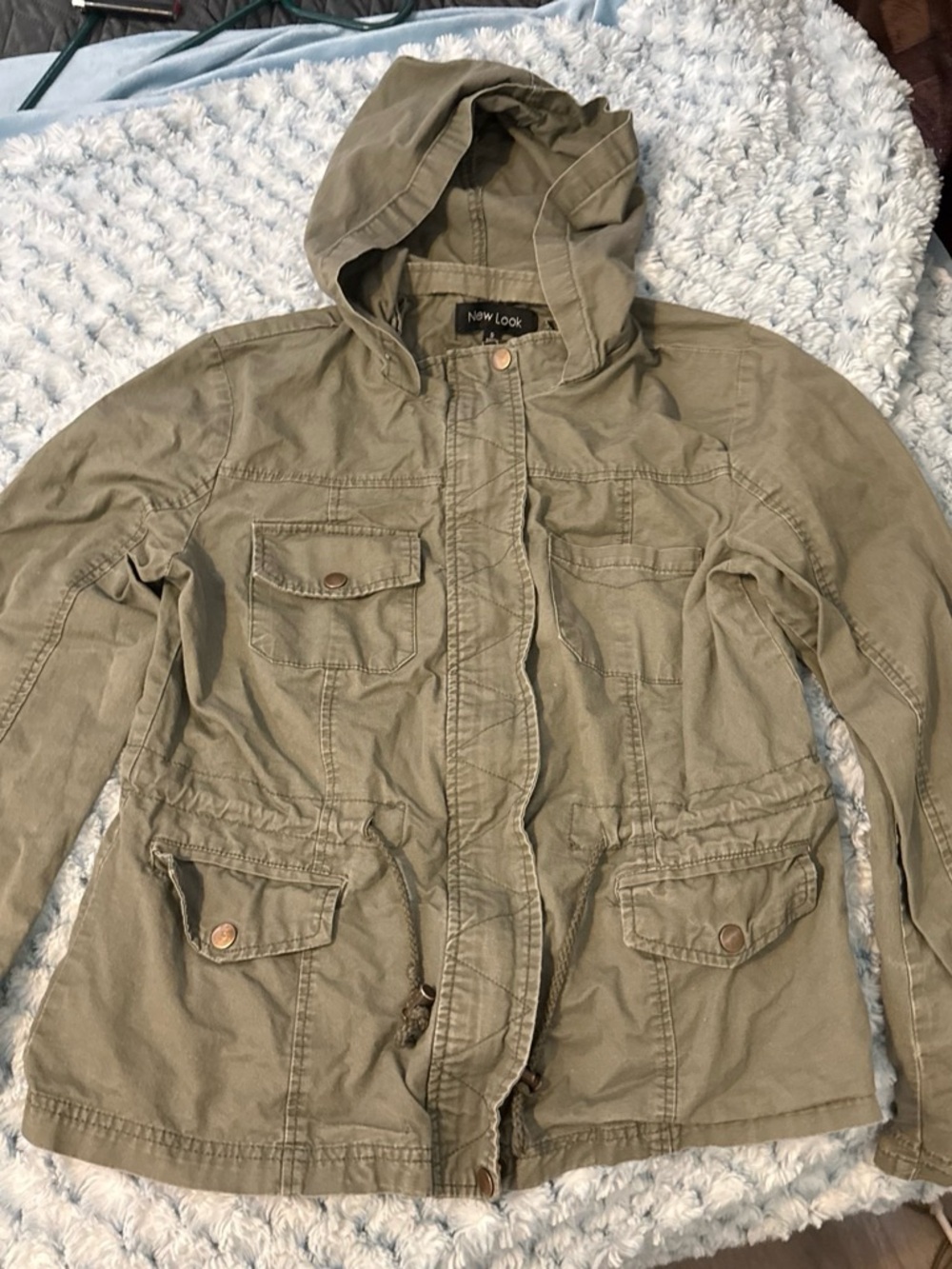 New Look Men's Olive Green Hooded Field Jacket
